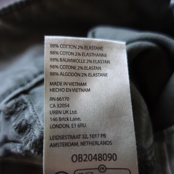 Pilcro Pants Womens 26 Olive Green Utility Ankle Crop High Rise Stretch Tapered - Picture 9 of 10